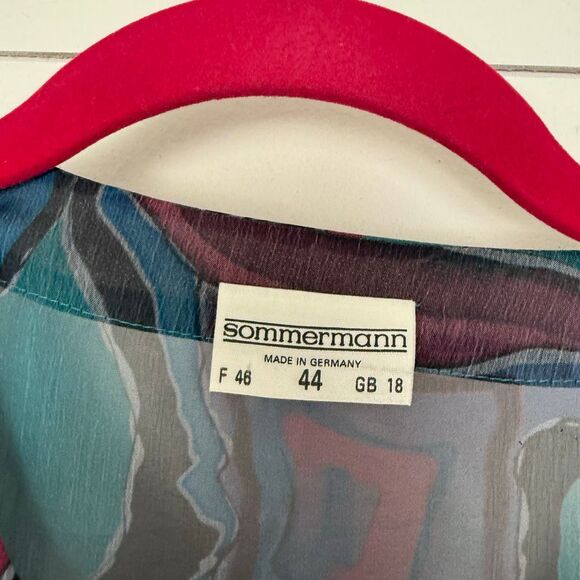 Vintage Sommerman Women’s 44 Patterned Blouse Top Artsy - Picture 2 of 5